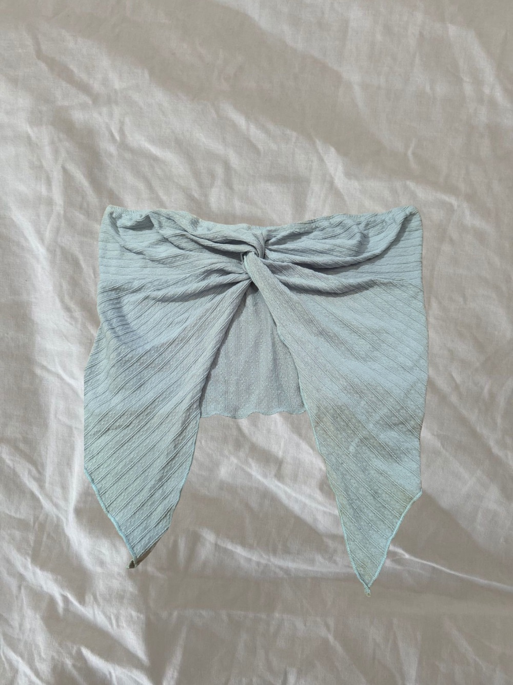 Light blue cross over tank top